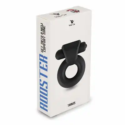 Velv'Or - Rooster Travis Bulky Cock Ring With Vibrating Mini Bullet - masywny ring na penisa z wibrującym bulletem. Mocna i twarda erekcja!