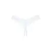 Obsessive - Heavenlly Crotchless Thong M/L. Białe, seksowne stringi z otwartym krokiem. Połączenie koronki i prześwitującego materiału