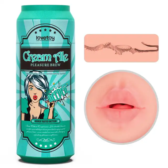 Lovetoy - Cream Ale Pleasure Brew - unikatowy napój przyjemności. Masturbator zamknięty w puszce z realistycznymi wypustkami dla niesamowitej przyjemności!