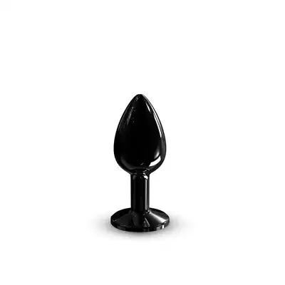 Dorcel - Diamond Plug S Black. Elegancki metalowy plug z czarnym diamencikiem. 