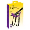Sweet Smile - Super Soft Double Strap-On. Regulowany pas strap-on z podwójnym dildo, ultra gładki materiał. Podwójna przyjemność