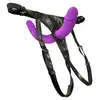 Sweet Smile - Super Soft Double Strap-On. Regulowany pas strap-on z podwójnym dildo, ultra gładki materiał. Podwójna przyjemność