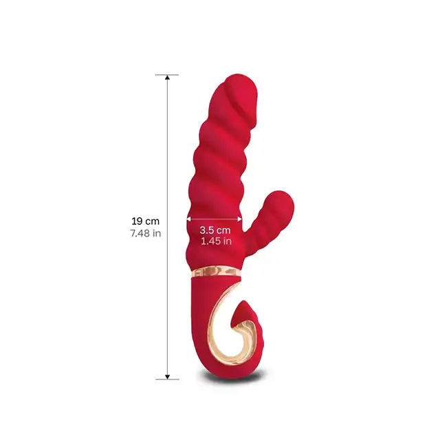 GVibe - GCandy Mini Chilli Coral. Wibrator z króliczkiem, dwa mocne silniki do stymulacji punktu G i łechtaczki