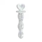 Firefly - Heart A Glow Dong. Szklane, transparentne dildo z ozdobnym uchwytem z sercem, świecące w ciemności