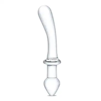 Gläs - Classic Curved Dual Ended Dildo 9.5”. Szklane podwójne dildo do stymulacji analnej i punktu G, hipoalergiczny materiał