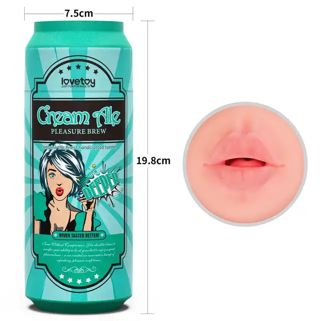 Lovetoy - Cream Ale Pleasure Brew - unikatowy napój przyjemności. Masturbator zamknięty w puszce z realistycznymi wypustkami dla niesamowitej przyjemności!