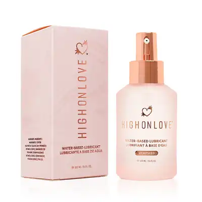 High On Love - Water-Based Lubricant 100 ml. Luksusowy lubrykant z olejkiem z nasion konopi. Doskonały poślizg i nawilżenie. 