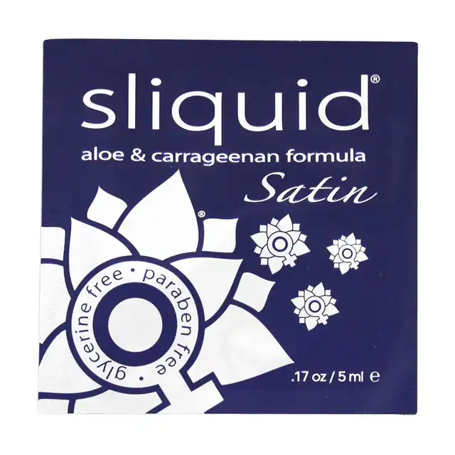 Sliquid - Satin 5ml - lubrykant na bazie wody z aloesem i karagenem. Do stosowania nie tylko podczas stosunku! 
