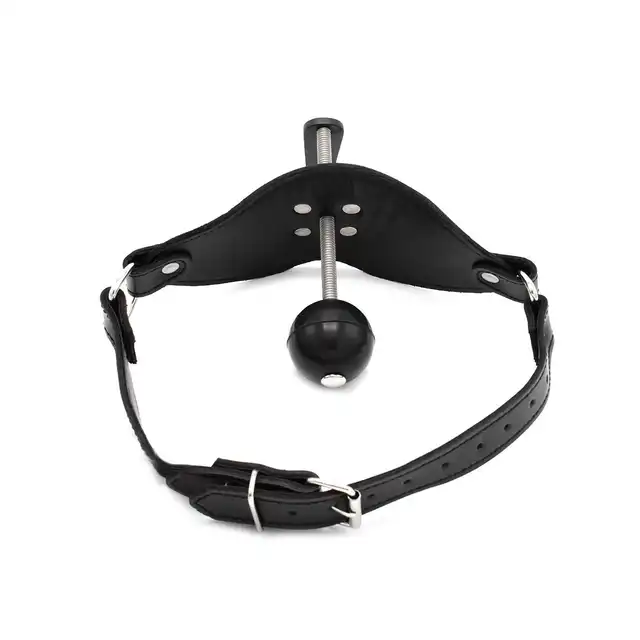 Oproducts - Ball Gag Deep Throat. Skórzany knebel z regulowaną śrubą i funkcją deep throat. Pełnia zniewolenia dla fanów BDSM