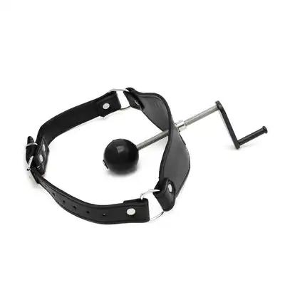 Oproducts - Ball Gag Deep Throat. Skórzany knebel z regulowaną śrubą i funkcją deep throat. Pełnia zniewolenia dla fanów BDSM
