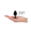 Dorcel - Diamond Plug S Black. Elegancki metalowy plug z czarnym diamencikiem. 