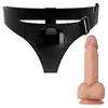 Pretty Love - Jerry Harness Briefs. Uprząż strapon z tarczą, realistyczne dildo z żyłami i miękką żołędzią, z mocną przyssawką