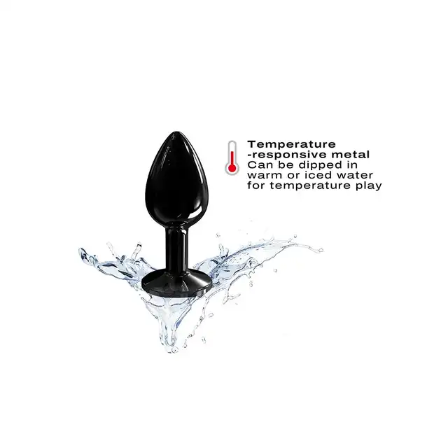 Dorcel - Diamond Plug S Black. Elegancki metalowy plug z czarnym diamencikiem. 