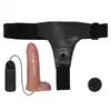 Baile - Ultra Passionate Harness Vibrator 6.2". Wibrator realistyczny z uprzężą strapon, mocna stymulacja z dodatkową stymulacją