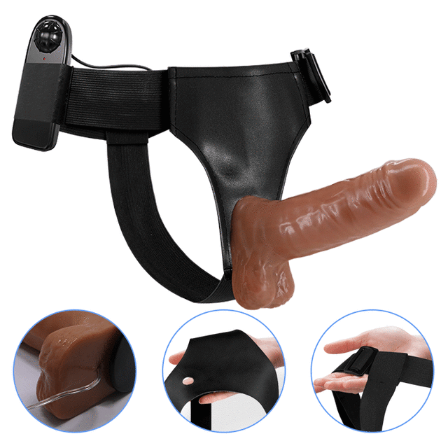 Baile - Ultra Passionate Harness Vibrator 6.2". Wibrator realistyczny z uprzężą strapon, mocna stymulacja z dodatkową stymulacją