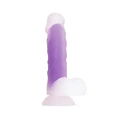 So Divine - Glorious Real Skin Feel Purple Dildo - miękkie dildo o realistycznych żyłkach w fioletowym kolorze