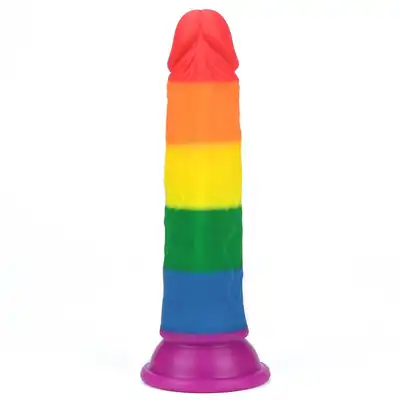 Lovetoy - Prider 7" Hand Crafted - dildo z mocną przyssawką w kolorze tęczy. Ręcznie wykonane