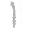 Gläs - Twister Dual Ended Dildo 9.25”. Hipoalergiczne szklane podwójne dildo z długim prostym trzonem i stożkowym plugiem analnym
