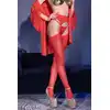 Chilirose - 4312 Red  S/M/L. Krwisto czerwone pończochy połączone z pasem. Efektowny dodatek do stylizacji