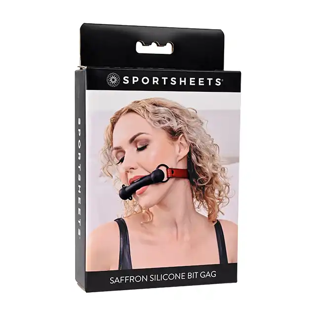 Sportsheets - Saffron Silicone Ball Gag. Wygodny knebel do zagryzania z regulowaną uprzężą z wegańskiej skóry