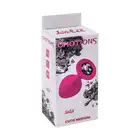 Lola Toys - Emotions Cutie Medium Pink. Jedwabiście gładki korek silikonowy z czarnym kryształkiem w podstawie