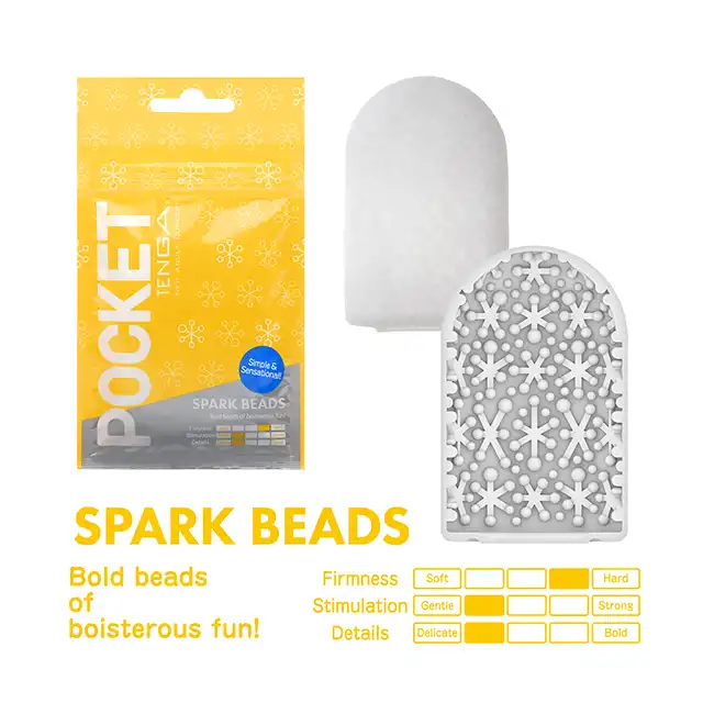 Tenga - Pocket Stroker Spark Beads. Masturbator kieszonkowy o strukturze nieregularnych koralików, super stymulacja