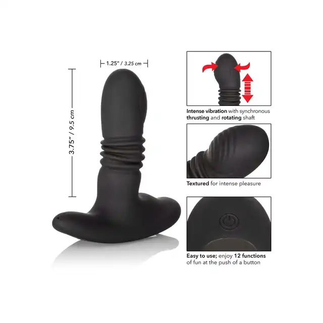CalExotics - Eclipse Thrusting Rotator Probe. Wibrujący masażer prostaty z ruchem obrotowym i posuwistym, intensywna stymulacja analna o jakiej marzyłeś
