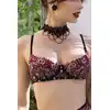 Chilirose - 4607 M Black. Koronkowy zestaw bielizny damskiej w kwiatowym wzorze. Subtelna koronka w zmysłowym stylu