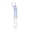 Gläs - Twister Dual Ended Dildo 9.25”. Hipoalergiczne szklane podwójne dildo z długim prostym trzonem i stożkowym plugiem analnym