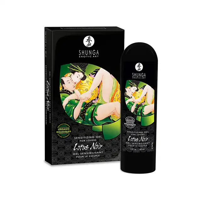 Shunga - Lotus Noir Sensitizing Gel. Żel zwiększający wrażliwość miejsc intymnych - dla niej i dla niego. Doznaj dłuższych i silniejszych orgazmów