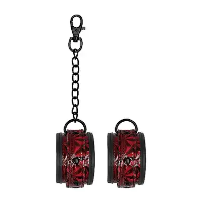 Ouch! - Luxury Hand Cuffs - Burgundy. Luksusowe kajdanki z eleganckim, diamentowym wzorem