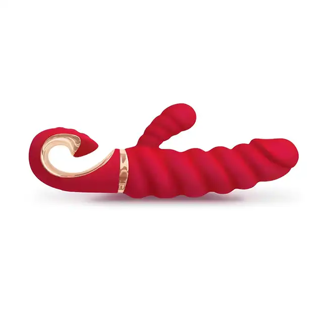 GVibe - GCandy Mini Chilli Coral. Wibrator z króliczkiem, dwa mocne silniki do stymulacji punktu G i łechtaczki