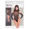 No:Xqse - Body Long Sleeve S-L. Body z seksownej siateczki w paski, idealne dopasowanie z seksownym podkreśleniem sylwetki
