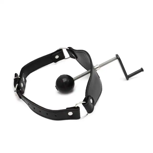Oproducts - Ball Gag Deep Throat. Skórzany knebel z regulowaną śrubą i funkcją deep throat. Pełnia zniewolenia dla fanów BDSM