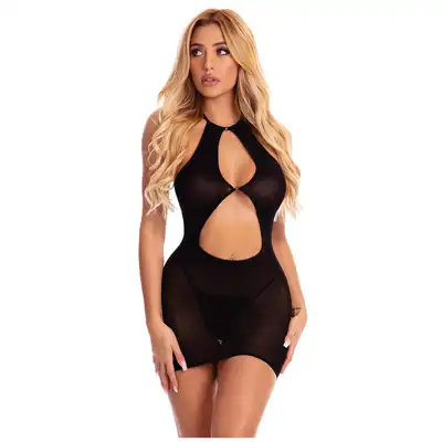 Pink Lipstick - Follow Me Mini Dress. Sukienka mini z wycięciami na biuście, prześwitujący materiał i cudowne dopasowanie do ciała