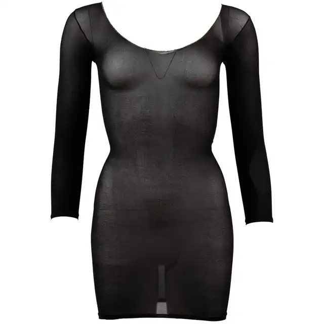 No:Xqse - Mini Dress S-L. Przezroczysta czarna sukienka, idealne dopasowanie do sylwetki. Uniwersalny rozmiar