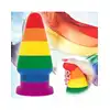 LoveToy - Prider Anal Plug. Korek analny z tęczowym wzorem i prostą konstrukcją stymulującą punkt G, wyjątkowo giętki