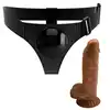 Baile - Ultra Passionate Harness Double Dildo. Uprząż strapon z podwójnym dildem, jednoczesna stymulacja obu partnerów przy użyciu jednej zabawki