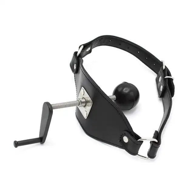 Oproducts - Ball Gag Deep Throat. Skórzany knebel z regulowaną śrubą i funkcją deep throat. Pełnia zniewolenia dla fanów BDSM