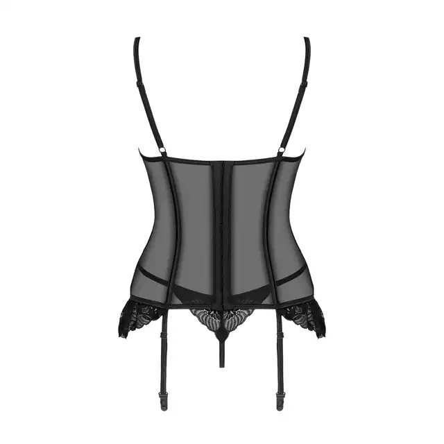 Obsessive - Serena Love Corset M/L. Piękny klasyczny gorset z fiszbinami, delikatna koronka o kwiatowym wzorze, idealne dopasowanie i wysmuklenie sylwetki