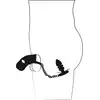 Black Velvets - Cock Cage with Butt Plug. Klatka na penisa, ring na jądra i żebrowany korek analny, połączenie solidnym łańcuszkiem
