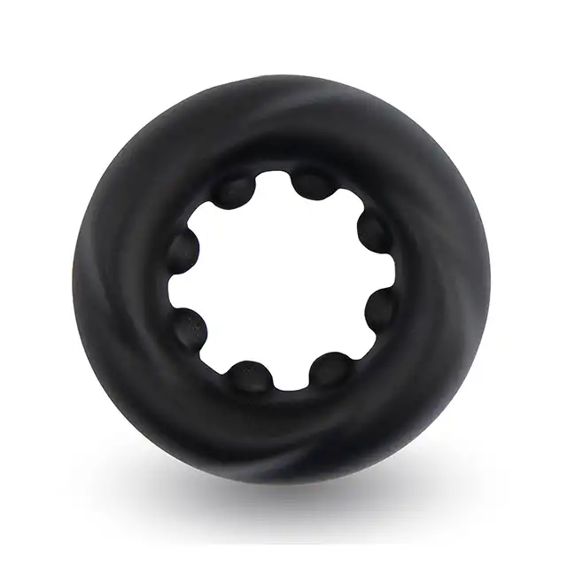 Velv'Or - Rooster Cain Bulky Cock Ring With Pressure Bumps - czarny ring na penisa ze stymulującymi wypustkami.