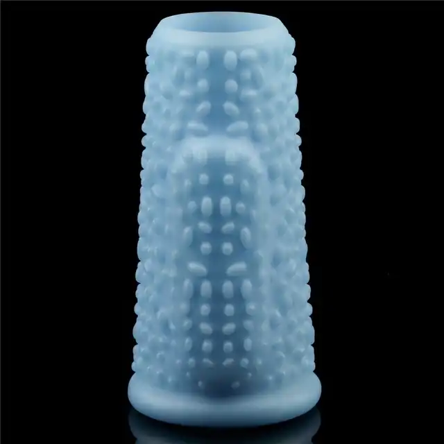 Lovetoy - Knights Ring Drip Blue - nakładka na penisa ze stymulującymi wypustkami i opcja wibracji.
