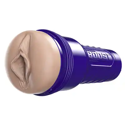 Fleshlight - Boost Bang. Nowoczeny masturbator z realistyczną pochwą i teksturowanym rękawem z pierścieniami, wypustkami i żłobieniami