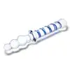 Gläs - Twister Dual Ended Dildo 9.25”. Hipoalergiczne szklane podwójne dildo z długim prostym trzonem i stożkowym plugiem analnym