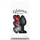 Glams -  Xchange Small Small. Mały korek analny z 3 wymiennymi kryszałkami. Dostosuj go do swojej stylizacji!