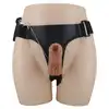 Baile - Ultra Passionate Harness Vibrator 6.2". Wibrator realistyczny z uprzężą strapon, mocna stymulacja z dodatkową stymulacją