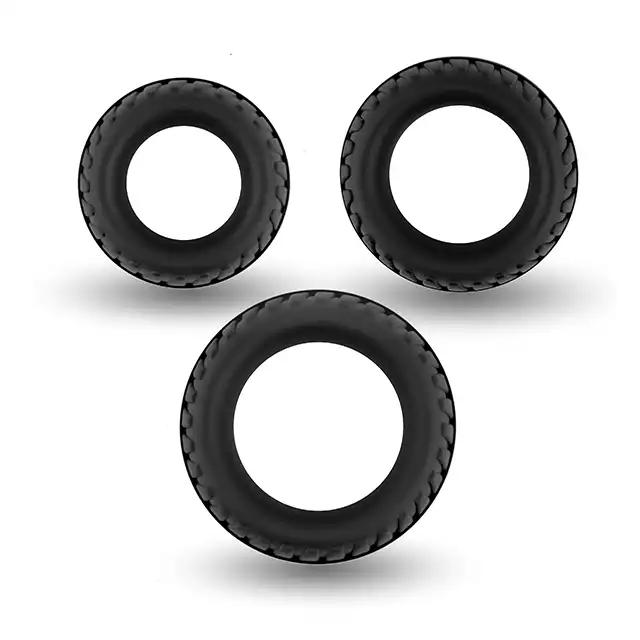 Velv'Or - Rooster Floki Pack Set Of Sturdy Looking Cock Rings - zestaw trzech mocnych i solidnych ringów na penisa. Podtrzymanie i wzmocnienie erekcji!