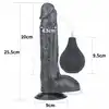 LoveToy - Squirt Extreme 10'' Squirting Dildo Black. Realistyczne dildo z przyssawką i wytryskiem. Ultra delikatna w dotyku powierzchnia, intensywne doznania