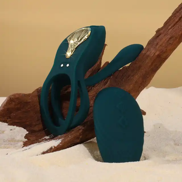 Zalo - Bayek Couple Ring. Zdalnie sterowany ring dla par z wibratorem umożliwiającym penetrację. Odległość nie ma znaczenia!
